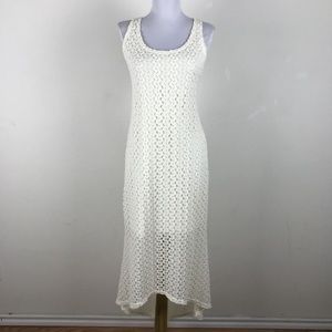 Xhilaration Crochet Lace High Low Cream Dress